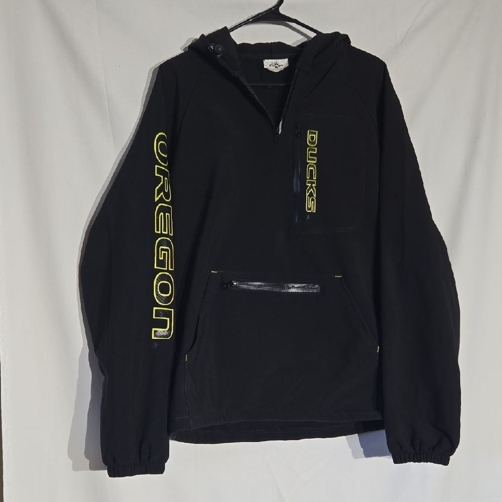 Mens Medium Oregon Ducks Reign Fleec Lines Black Jacket Rain Cold Wind.